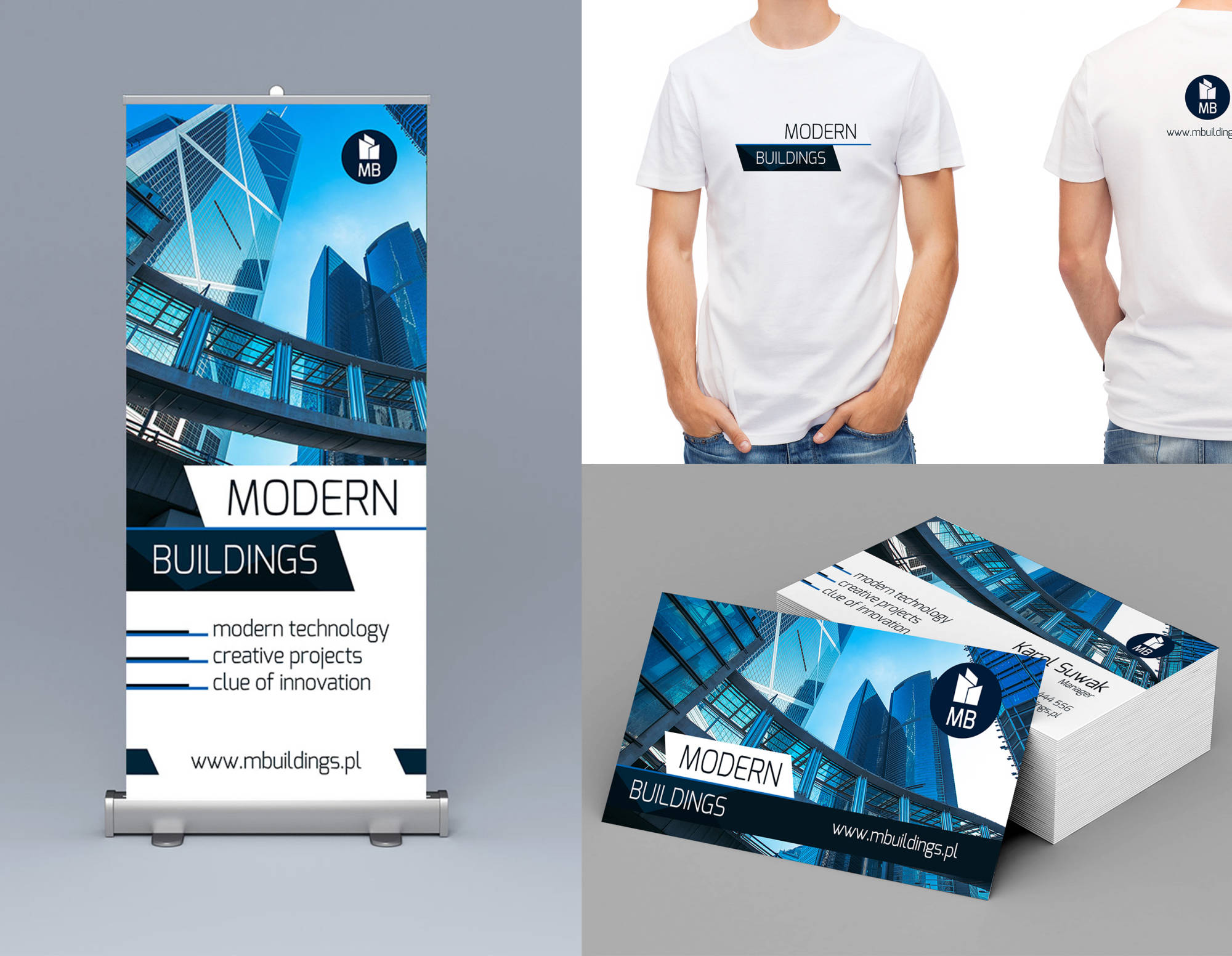 Wizytówki, roll-up i koszulki